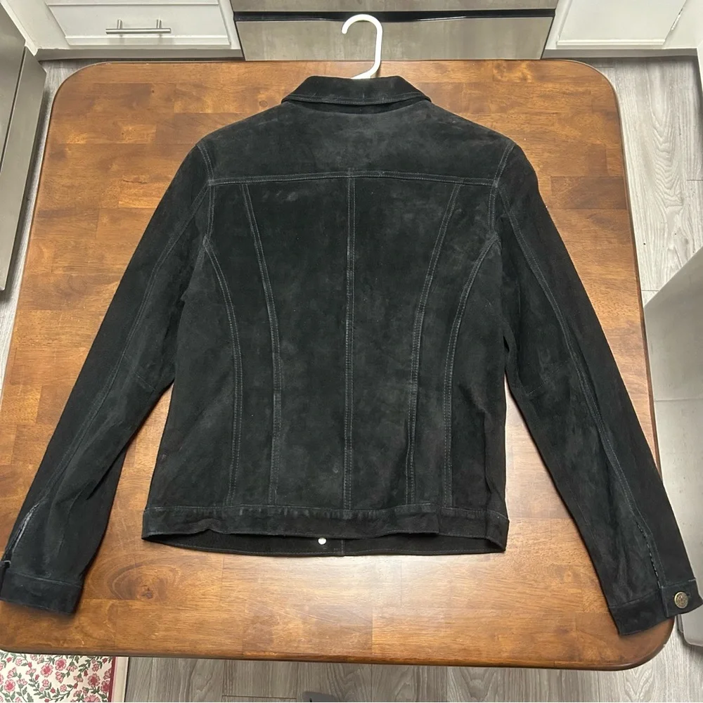 For Joseph Black Lined 100% Suede Leather Basic Jacket Women’s Size M - Picture 3 of 16